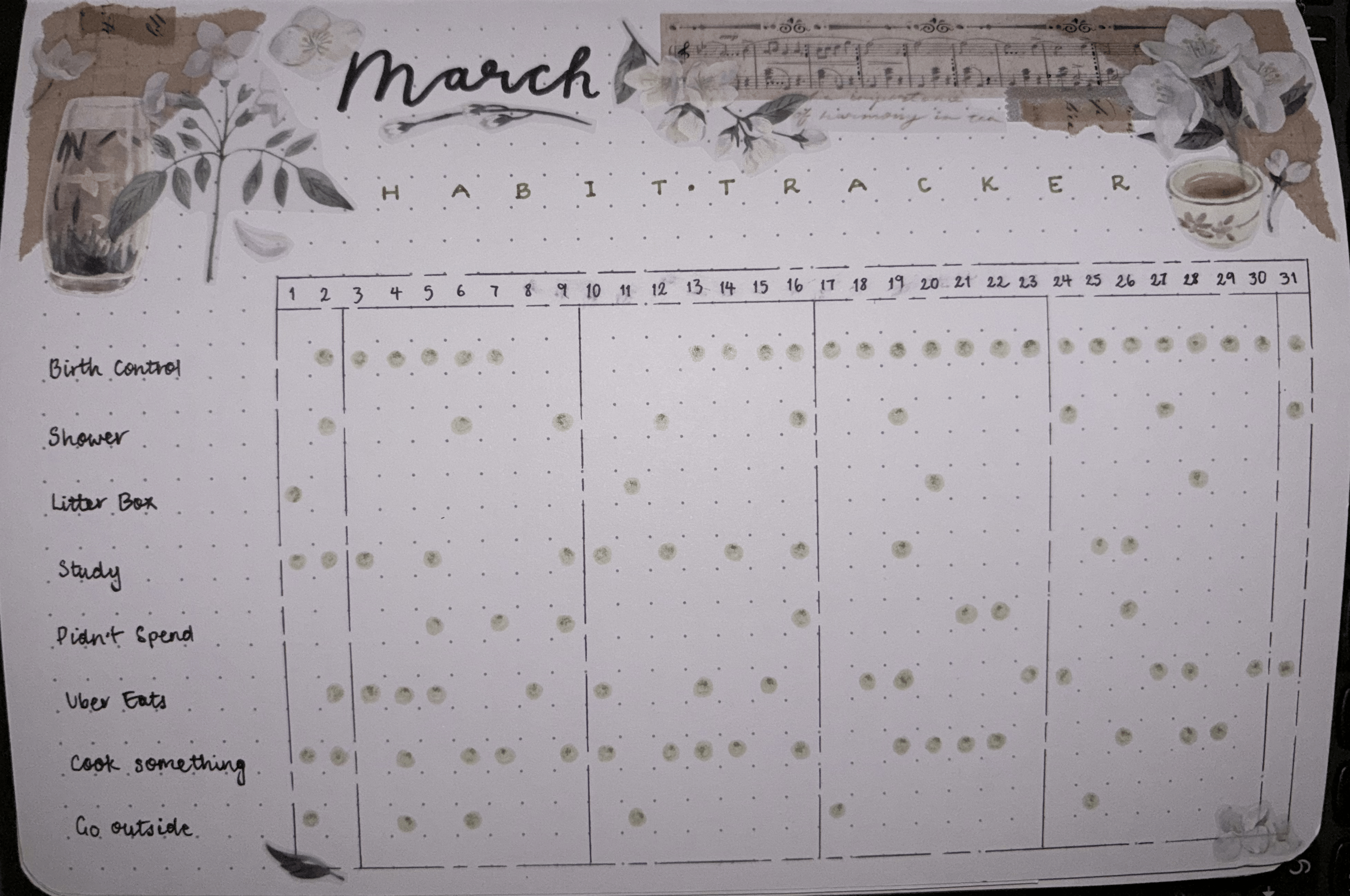 a march habit tracker